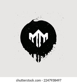 Minimalist modern stylish logo, post-apocalyptic style. Abstract logotype.