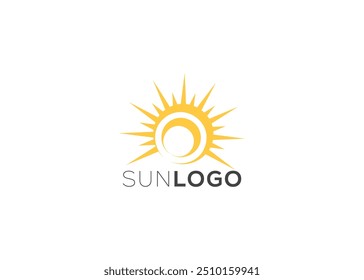 Modelo minimalista e moderno do design do logotipo do sol