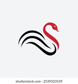 Minimalist Modern Swan Logo Vector Illustration