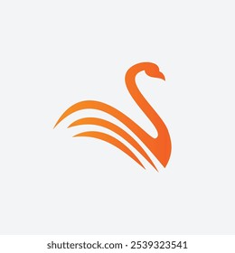Ilustración vectorial de logotipo de cisne moderno minimalista