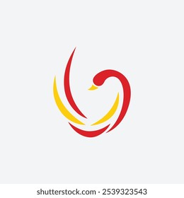 Minimalist Modern Swan Logo Vector Illustration