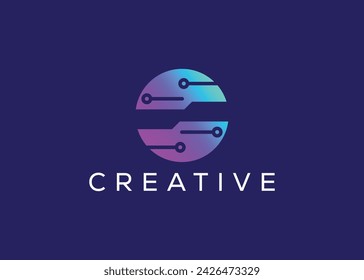 Minimalist and Modern technology logo design vector template. Creative modern Innovative high Circuit technology logo