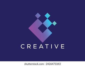 Plantilla de vector de diseño de logotipo de tecnología minimalista y moderna. Logotipo moderno creativo de la tecnología innovadora del alto circuito