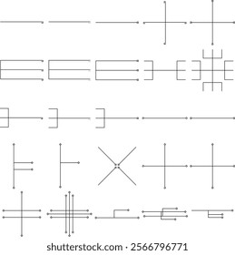 minimalist modern thin line pointer infographic elements