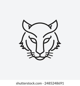 Minimalist Modern Tiger Logo Vector Illustration