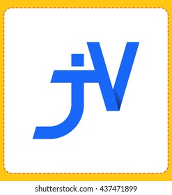 minimalist and modern two letter composition for initial, logo or signature started by j letter