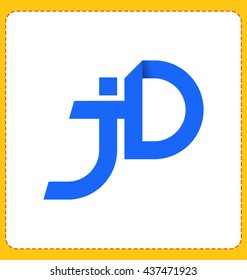 minimalist and modern two letter composition for initial, logo or signature started by j letter