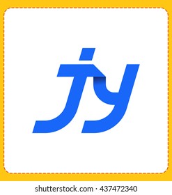 minimalist and modern two letter composition for initial, logo or signature started by j letter