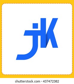 minimalist and modern two letter composition for initial, logo or signature started by j letter