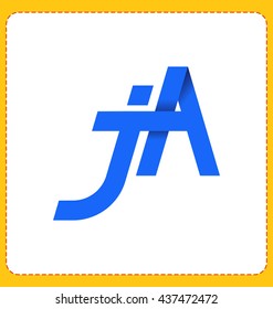 minimalist and modern two letter composition for initial, logo or signature started by j letter