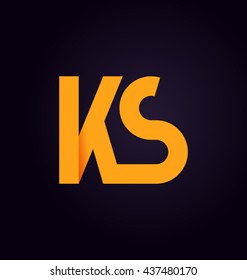 minimalist and modern two letter composition for initial, logo or signature started by K letter