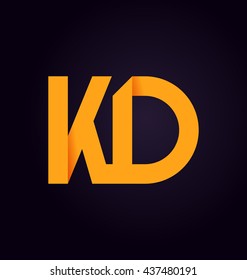 minimalist and modern two letter composition for initial, logo or signature started by K letter