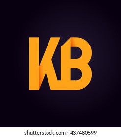 minimalist and modern two letter composition for initial, logo or signature started by K letter
