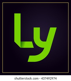 minimalist and modern two letter composition for initial, logo or signature started by L letter