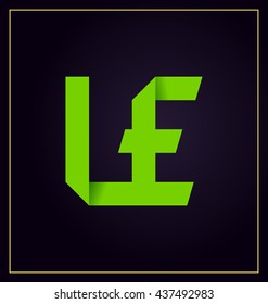 minimalist and modern two letter composition for initial, logo or signature started by L letter