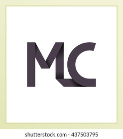 minimalist and modern two letter composition for initial, logo or signature started by M letter