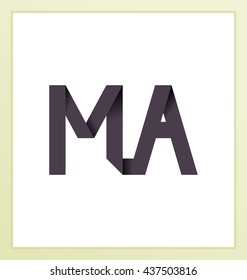 minimalist and modern two letter composition for initial, logo or signature started by M letter