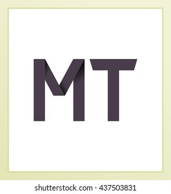 minimalist and modern two letter composition for initial, logo or signature started by M letter