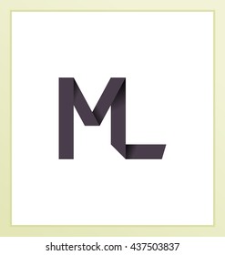 minimalist and modern two letter composition for initial, logo or signature started by M letter