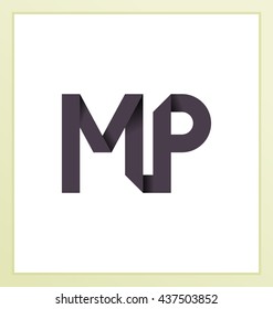 minimalist and modern two letter composition for initial, logo or signature started by M letter