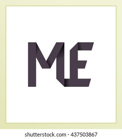 minimalist and modern two letter composition for initial, logo or signature started by M letter