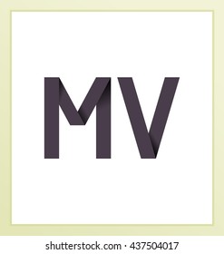 minimalist and modern two letter composition for initial, logo or signature started by M letter