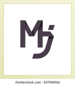 minimalist and modern two letter composition for initial, logo or signature started by M letter