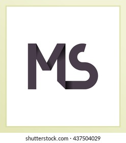 minimalist and modern two letter composition for initial, logo or signature started by M letter