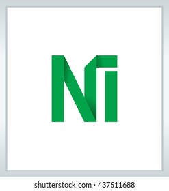 minimalist and modern two letter composition for initial, logo or signature started by N letter