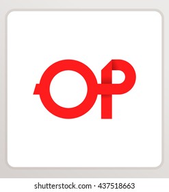minimalist and modern two letter composition for initial, logo or signature started by O letter