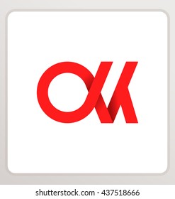 minimalist and modern two letter composition for initial, logo or signature started by O letter