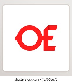 minimalist and modern two letter composition for initial, logo or signature started by O letter