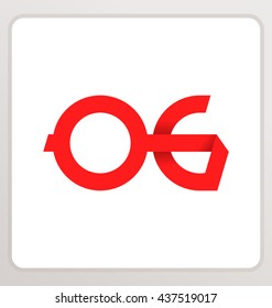 minimalist and modern two letter composition for initial, logo or signature started by O letter
