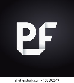 minimalist and modern two letter composition for initial, logo or signature started by P letter