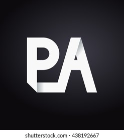 minimalist and modern two letter composition for initial, logo or signature started by P letter