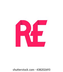 minimalist and modern two letter composition for initial, logo or signature started by R letter