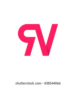 minimalist and modern two letter composition for initial, logo or signature started by R letter