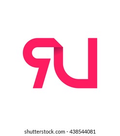minimalist and modern two letter composition for initial, logo or signature started by R letter