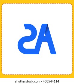 minimalist and modern two letter composition for initial, logo or signature started by S letter