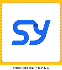 minimalist and modern two letter composition for initial, logo or signature started by S letter
