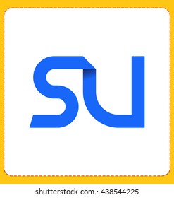 minimalist and modern two letter composition for initial, logo or signature started by S letter