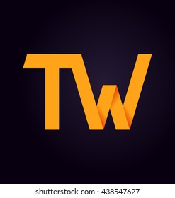 minimalist and modern two letter composition for initial, logo or signature started by T letter