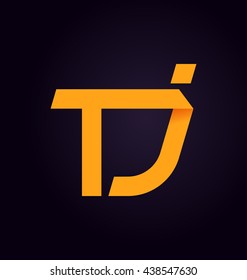 minimalist and modern two letter composition for initial, logo or signature started by T letter