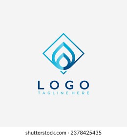 minimalist modern water or fire icon logo design