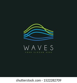 the minimalist and modern wave logo is suitable for technology based businesses