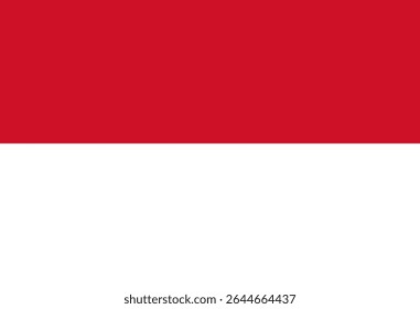 Minimalist Monaco flag vector illustration with vibrant red and white colors.