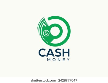 Minimalistische Geld-Logo-Design-Vektor-Vorlage. Bargeld für Geschäftsfinanzierungsvektor. Logo für Geldanlagen