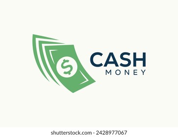 Minimalist Money logo design vector template. Cash money for business finance vector. Money investing logo