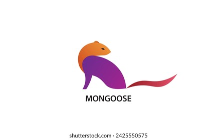Minimalist Mongoose Logo Design vector illustration