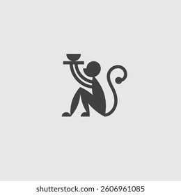Minimalist monkey logo for cafe or restaurant